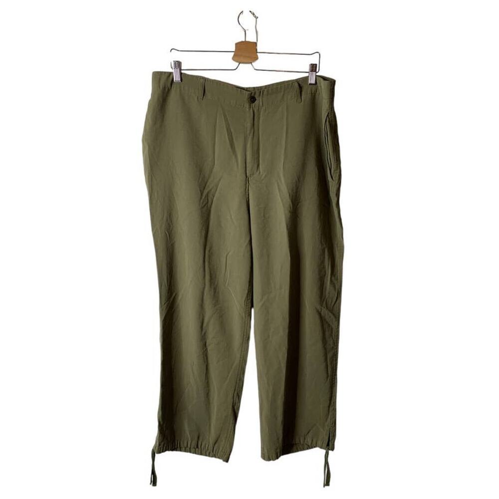 Lauren Ralph Lauren Twill Tapered Ankle Pant in Olive Fern Plus Size 16 - Picture 2 of 12